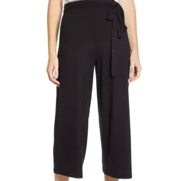 Bobeau Women's Cropped Doris Sweater Pants 3X Black NWT High Rise Pull On - Picture 1 of 5